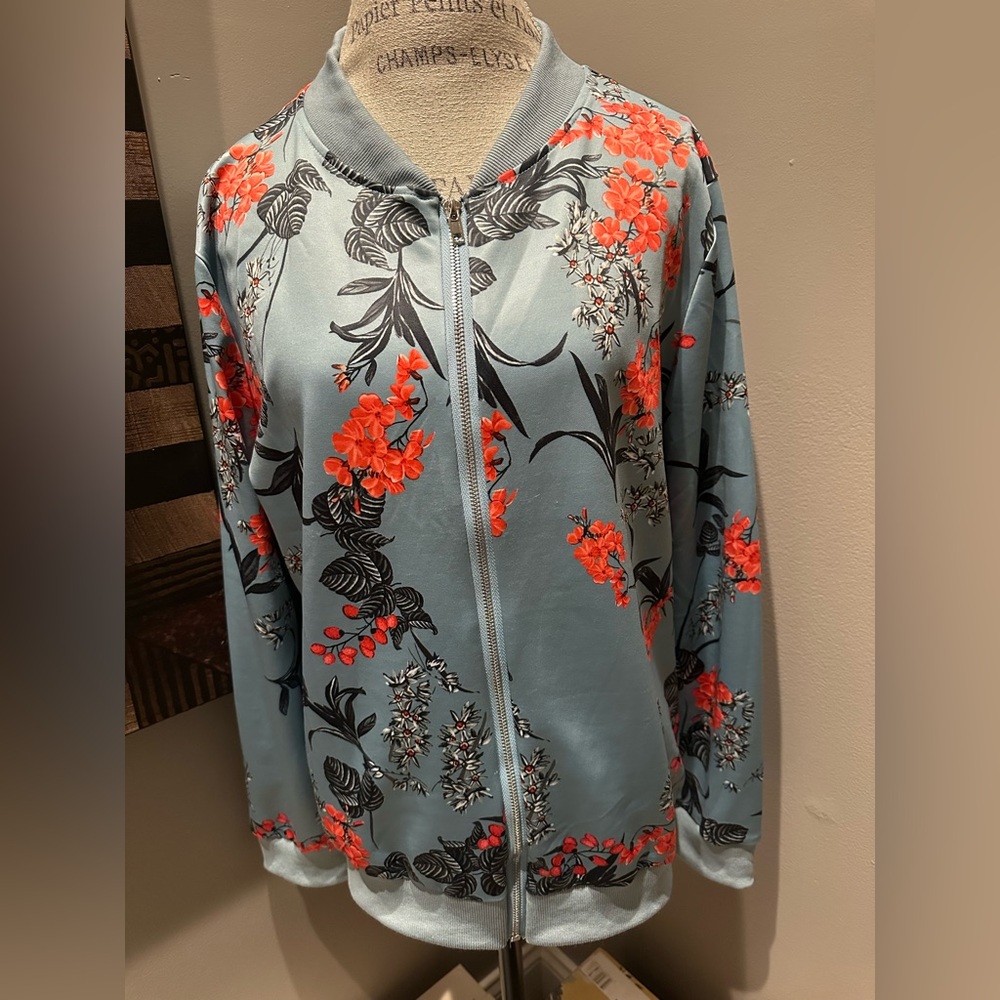 Asian-Inspired Ecowish Satin Bomber Jacket EUC